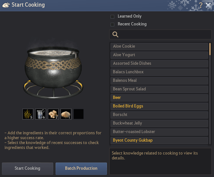Olvia Academy - Cooking | Guide | Garmoth.com - BDO Companion