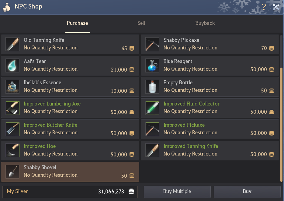 black desert shabby shovel