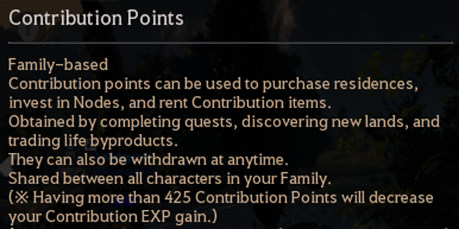 Black Desert New Player Guide Contribution Points